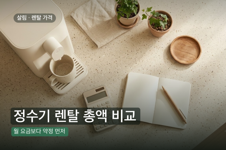 정수기 렌탈 가격 비교 2026, 월 요금 말고 총액부터 계산하기